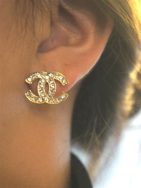 chanel earrings replica backing|small chanel inspired earrings.